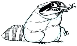 🐜 rakun, kartun, binatang, ilustrasi telegram sticker