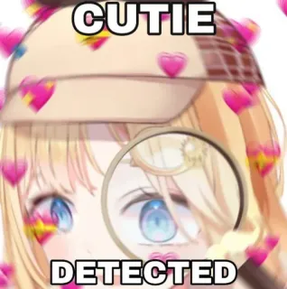 ❤️ Amelia Watson CUTIE DETECTED anime, vtuber, amelia watson, detective, cute, hearts telegram sticker