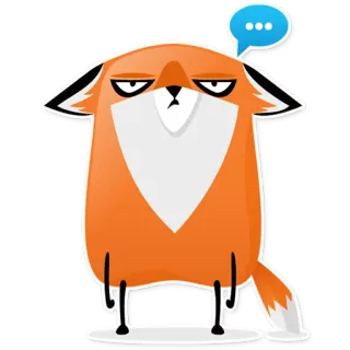 😕 volpe, animale, cartone animato, arancione, adesivo, emoji, fumetto whatsapp sticker