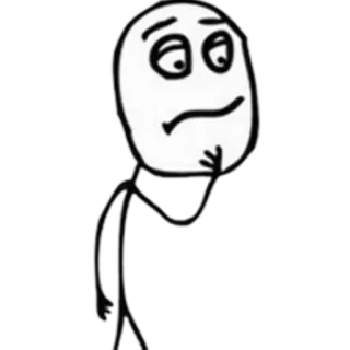 😕 meme, thinking, expression, internet, cartoon telegram sticker