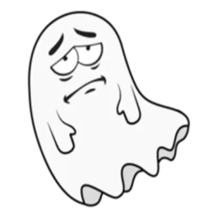 😑 Geist, traurig, gruselig, Halloween, Cartoon, Figur whatsapp sticker