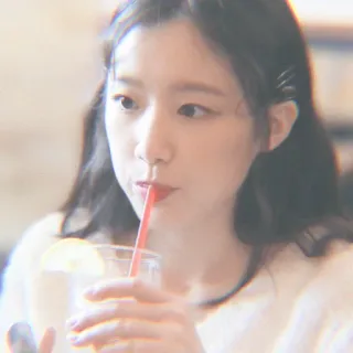 🐰 woman, drinking, portrait, beverage, indoors, person telegram sticker