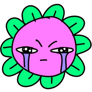 😭 bunga, sedih, menangis, emoji, tanaman, kartun, ekspresi telegram sticker