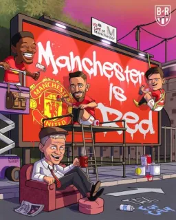🎨 Manchester is Red Manchester United, calcio, calcio, sport, celebrazione, squadra telegram sticker