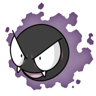 🔵 Gastly Pokemon Fantominus, Spectre, Pokémon, Animé, Jeu vidéo, Dessin animé, Mignon, Monstre telegram sticker