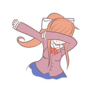 💪 Monika Doki Doki Literature Club! anime, girl, cute, doki doki literature club, monika, dab telegram sticker