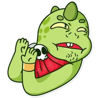 🙅 mostro, teschio, mantello, cartone animato, fantasy telegram sticker