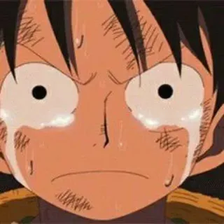 👒 Monkey D. Luffy One Piece anime, llorando, triste, Monkey D. Luffy telegram sticker