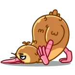 😞 pássaro, kiwi, dedo do meio, gesto, desenho animado, engraçado, adesivo telegram sticker