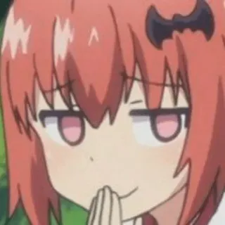 😏 Satania Gabriel DropOut 애니메이션, 사타니아, 가브릴 드롭아웃, 능글, 악마, 만화, 귀여운, 웃긴 telegram sticker