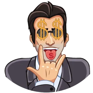 🏦 деньги, знаки доллара, богатый, жадность, успех whatsapp sticker