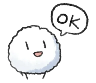💭 OK OK, かわいい, 承認, はい, シンプル, 雲 telegram sticker