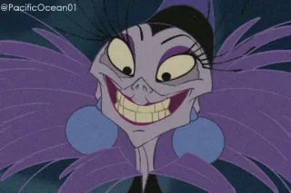 😁 Yzma The Emperor's New Groove Yzma, Disney, méchant, dessin animé, drôle, maléfique, Kuzco, l'empereur mégalo, animé whatsapp sticker