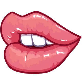 🐭 lips, mouth, teeth, pink, cartoon telegram sticker