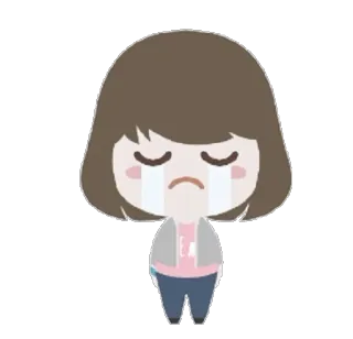 😭 плачущий, грустный, эмоциональный, девочка, мультфильм telegram sticker