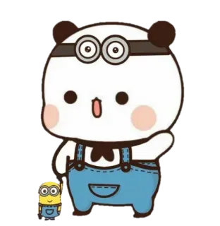 🐻 panda, cartone animato, carino, minion, personaggio, adesivo telegram sticker