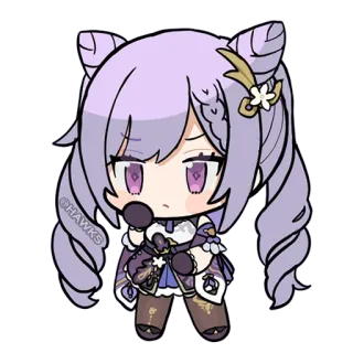 🤔 Keqing Genshin Impact @HAWKS anime, sticker, genshin impact, keqing, video game, chibi telegram sticker