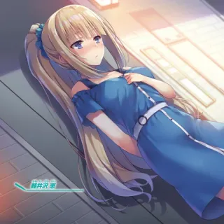 📕 Kei Karuizawa 軽井沢 恵 Anime, Personnage, Kei Karuizawa, Cheveux blonds, Fille anime, Robe bleue telegram sticker