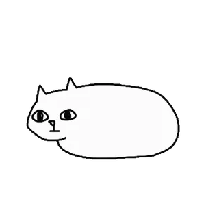 💬 kat, wit, simpel, cartoon, dier, huisdier telegram sticker