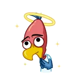👼 стикер, мультфильм, персонаж, ореол, ангел telegram sticker