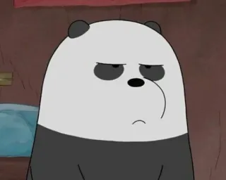 😕 Panda We Bare Bears パンダ, クマ, 漫画, 動物, 気分, 悲しい, 可愛い telegram sticker