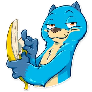 😏 otter, banane, mittelfinger, beleidigend, cartoon, tier, geste telegram sticker