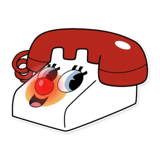📞 Telefono, Cartone animato, Divertente, Carino, Ufficio telegram sticker