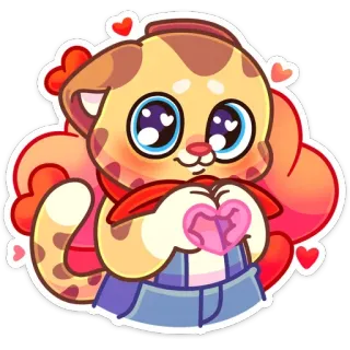 ❤️ 猫, ハート, 愛, 動物, かわいい, 漫画, ステッカー telegram sticker