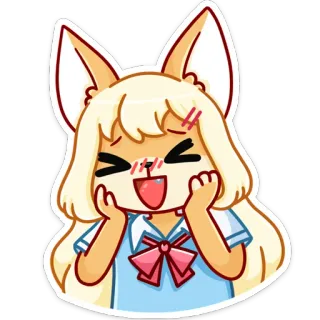 ☺️ アニメ, かわいい, 漫画, 狐, 女の子, 可愛い, キャラクター whatsapp sticker