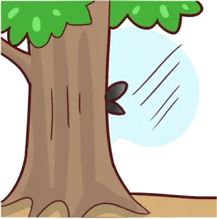 😖 Baum, Verstecken, Cartoon, Geheimnis, Wald, Natur telegram sticker