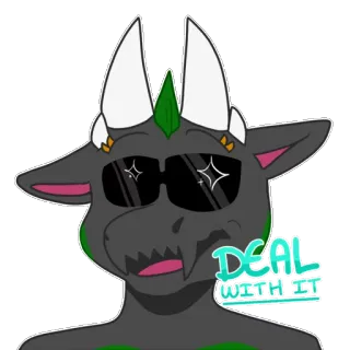 😎 DEAL WITH IT Fatti tuoi, Occhiali da sole, Mostro, Cartone animato, Meme telegram sticker