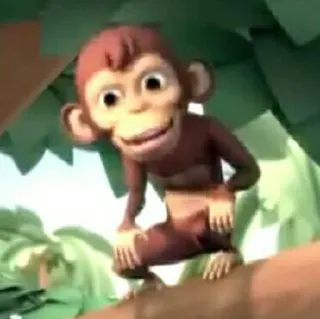 🐒 scimmia, cartone animato, animale, primati whatsapp sticker