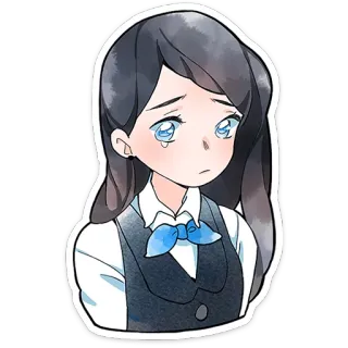 😢 anime, meisje, huilend, verdrietig, tranen telegram sticker