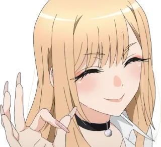 👌 Marin Kitagawa My Dress-Up Darling Anime, Marin Kitagawa, My Dress-Up Darling, garota, loira telegram sticker