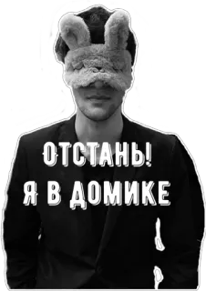 🙈 ОТСТАНЬ! Я В ДОМИКЕ русский, текст, оставь меня в покое, внутри whatsapp sticker