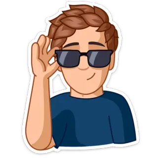 😎 cartoon, person, sunglasses, cool, avatar, sticker telegram sticker