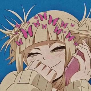 🧧 Himiko Toga My Hero Academia Anime, Mariposa, Villano, Lindo, Sonriendo telegram sticker