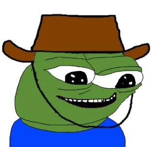 ⚫ Pepe the Frog Frosch, Cowboy, Meme, Western telegram sticker