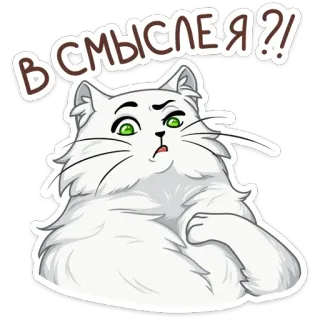 ⁉️ В смысле?! แมว, สับสน, รัสเซีย, คำถาม, สติกเกอร์ telegram sticker