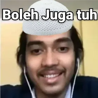 😁 Boleh Juga tuh мужчина, ислам, кепка, улыбка telegram sticker