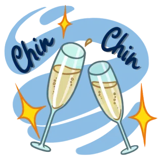 🍸 Chin Chin Prost, Feier, Champagner, Anstoßen, Getränk, Zum Wohl, Alkohol, Party telegram sticker