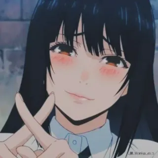 ❌ Yumeko Jabami Kakegurui อนิเมะ, ผู้หญิง, Kakegurui, Yumeko Jabami, ตัวละคร, การ์ตูน, แฟนอาร์ต, สัญลักษณ์สันติภาพ telegram sticker