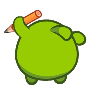 ✏️ hoạt hình, xanh lá cây, bút chì, bản vẽ, nhân vật telegram sticker