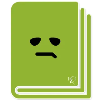 📔 libro, verde, dibujos animados, triste, portada telegram sticker