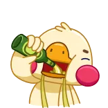 🥴 pato, bebendo, cerveja, desenho animado, álcool telegram sticker