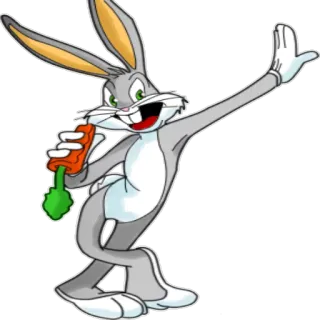 😁 Bugs Bunny cartoon, rabbit, looney tunes, carrot, bunny whatsapp sticker
