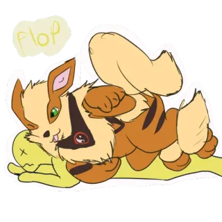 😘 flop 동물, 누워있는, 만화, 개, 푹신한, 귀여운 telegram sticker