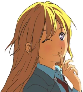 🙂 Anime, Ragazza, Occhiolino, Personaggio, Uniforme scolastica telegram sticker