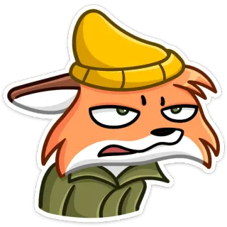 😒 rubah, kartun, hewan, stiker, oranye, kupluk, jaket whatsapp sticker