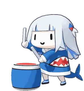 ๐ฅ Gawr Gura vtuber, squalo, anime, carino, batteria telegram sticker